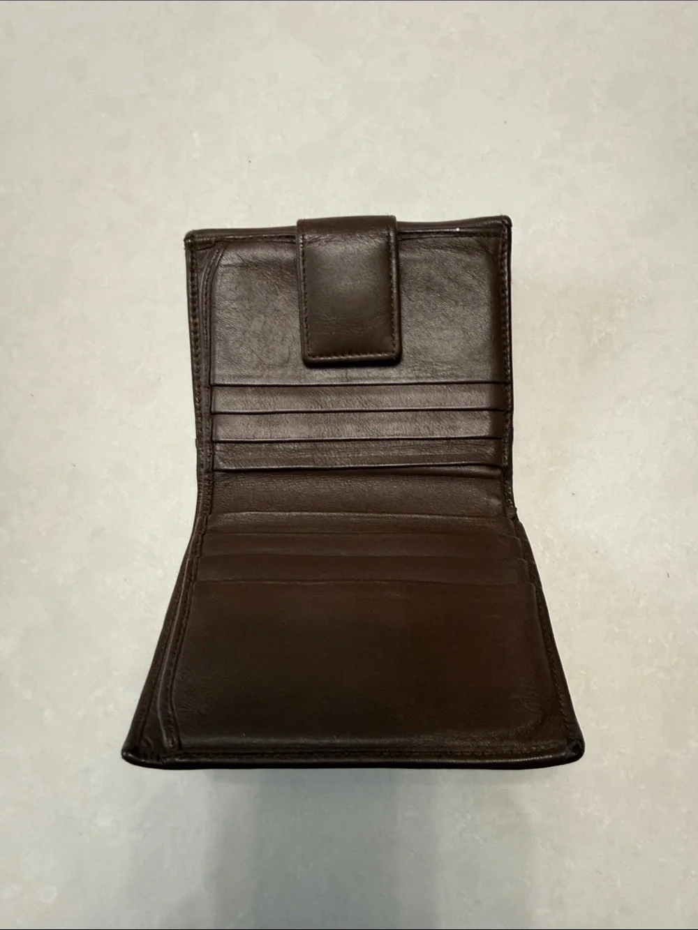 Gucci Brown Leather & Beige GG Monogram Bifold Wallet